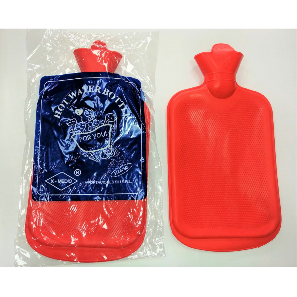 Botella de agua caliente (roja), bolsa de agua de PVC de 1000 ml con bolsa  caliente y funda para cal liwang